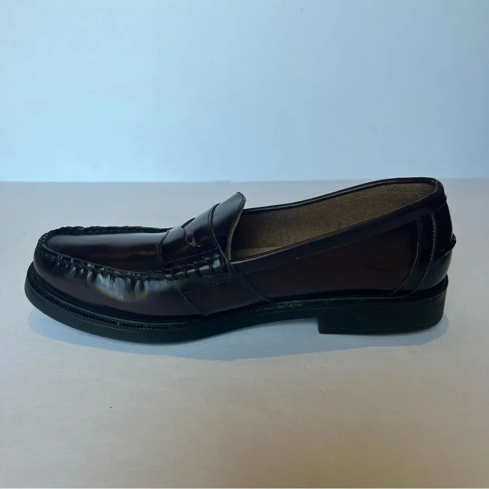 Nunn Bush Men's Burgundy Leather Penny Loafers Slip On Lincoln size 12M